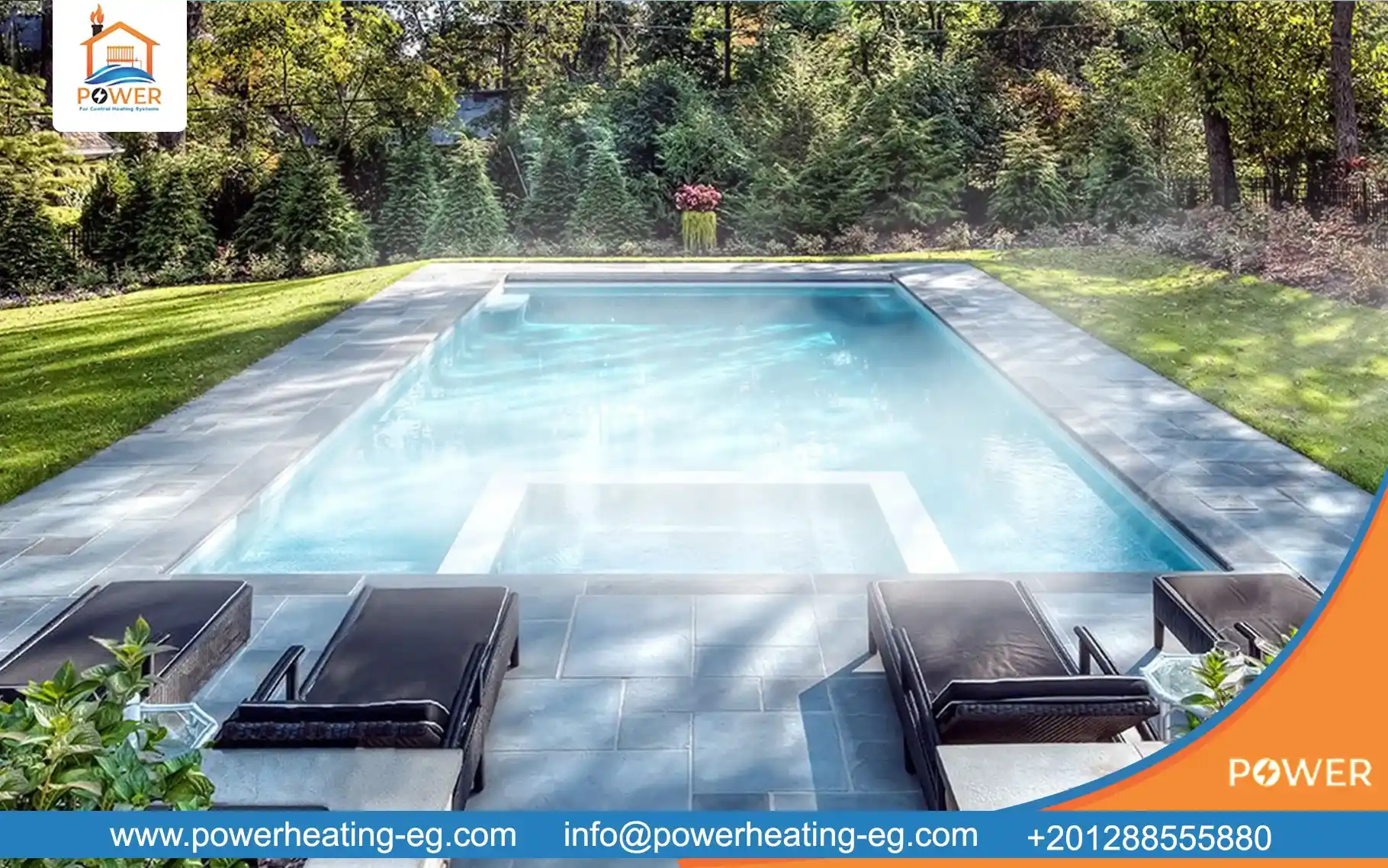 خدمات Power Heating لتركيب وصيانة أنظمة تدفئة حمامات السباحة