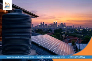 سخانات شمسية على سطح منزل لتسخين المياه